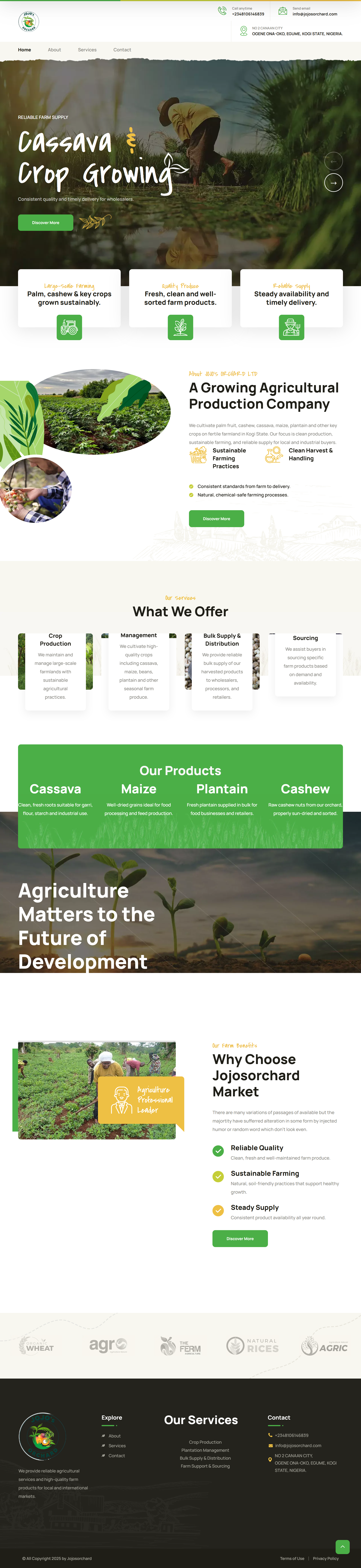 Jojo Orchard agriculture website preview